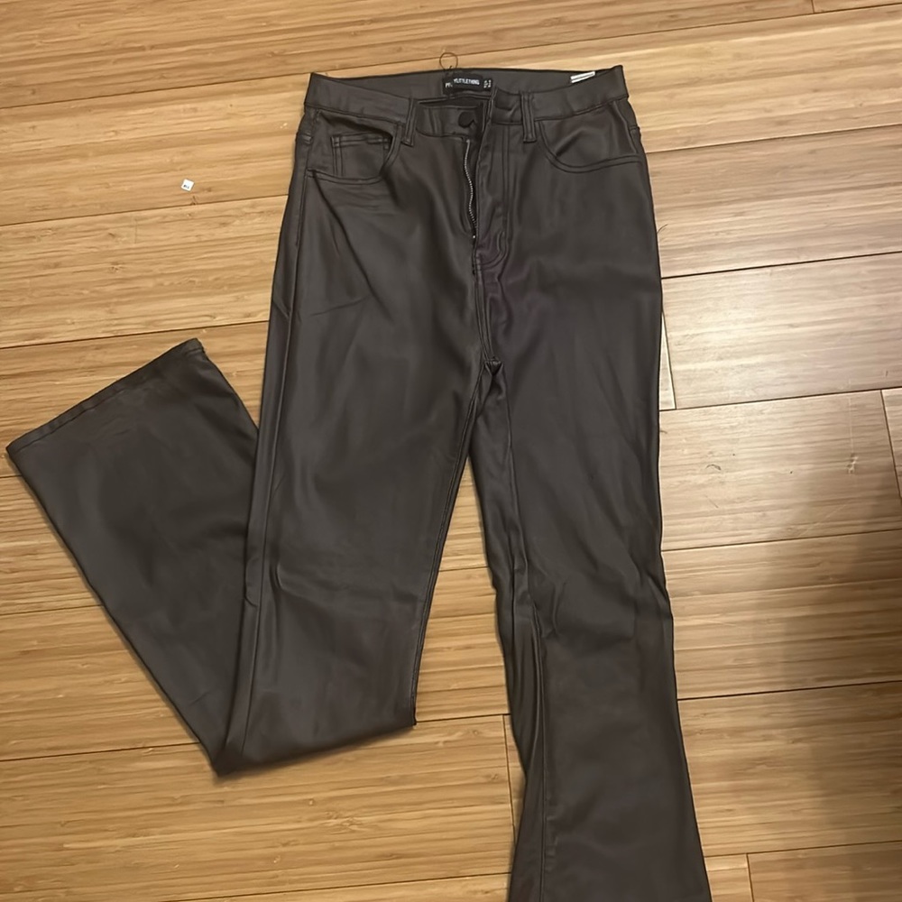 DARK BROWN Leather Pants